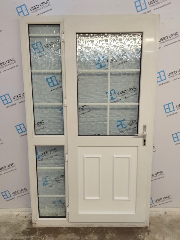 Used White Upvc Door And Side Panel 1225mm x 2070mm DS0028 - Image 2