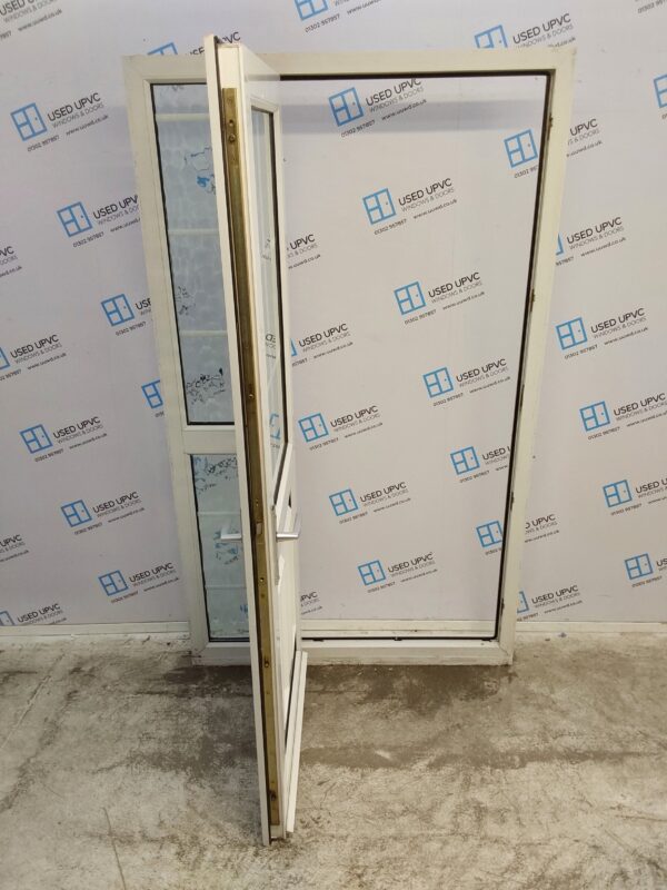 Used White Upvc Door And Side Panel 1225mm x 2070mm DS0028 - Image 3