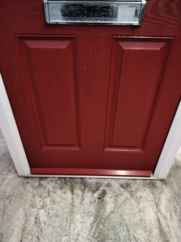 Used Red Composite Front Door 890mm x 2070mm (Reduce To 890mm x 2055mm) 0281 - Image 9