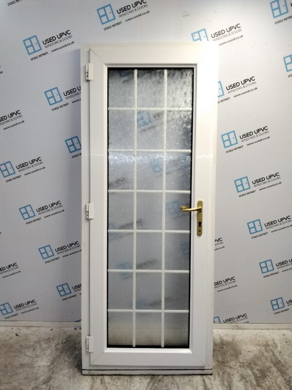 Used White Upvc Back Door 835mm x 2080mm (Reduce To 815mm x 2080mm) 0285 - Image 2