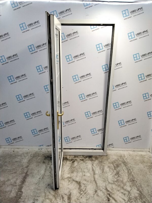 Used White Upvc Back Door 835mm x 2080mm (Reduce To 815mm x 2080mm) 0285 - Image 3