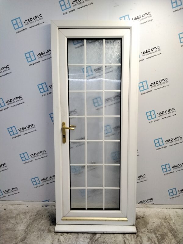 Used White Upvc Back Door 835mm x 2080mm (Reduce To 815mm x 2080mm) 0285