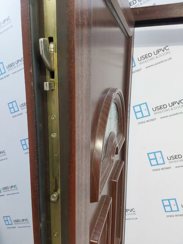 Used Woodgrain Upvc Back Door 960mm x 2025mm (reduce to 930mm) 0141 - Image 4