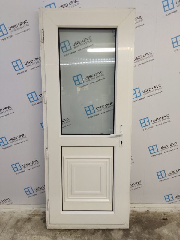 Used White Upvc Back Door 845mm x 2110mm 0599 - Image 2