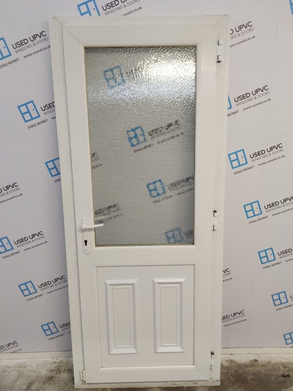 Used White Upvc Back Door 890mm x 2090mm (reduce to 840mm) 0585 - Image 2