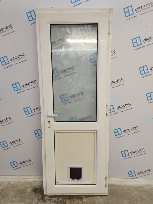 Used White Upvc Back Door 805mm x 2175mm 0184 - Image 2