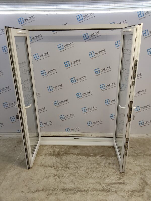 Used White Upvc French Doors 1570mm x 2100mm EA31 - Image 4