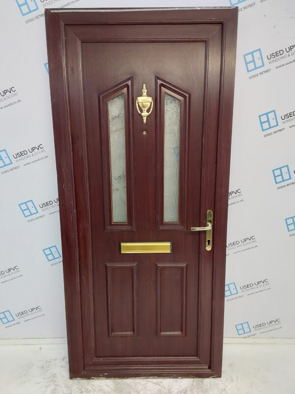 Used Rosewood Upvc Front Door 940mm x 2085mm (reduce to 920mm) 0196