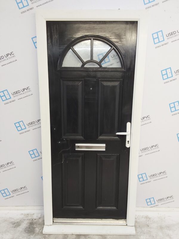 Used Black Composite Front Door 920mm x 2050mm 0216