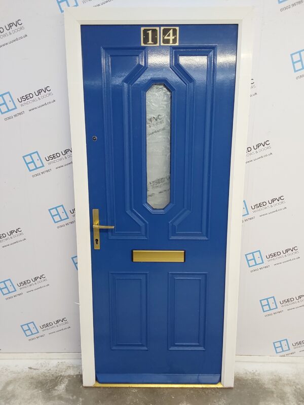 Used Blue Composite Front Door 895mm x 2070mm 0253