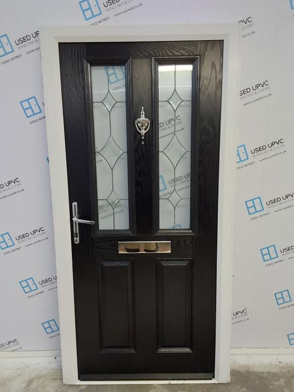 Used Black Composite Front Door 1010mm x 2025mm (reduce to 980mm) C3D034