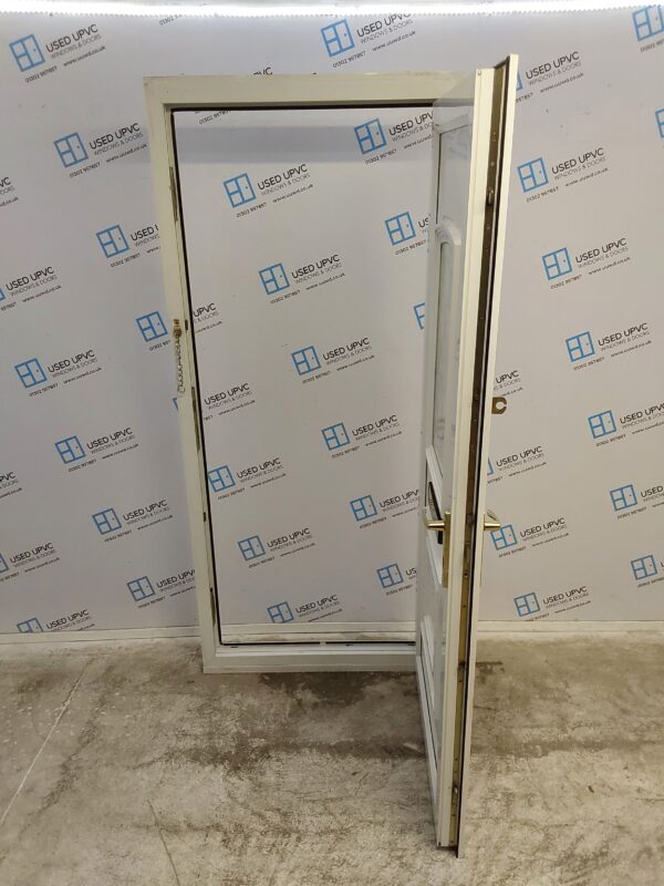 Used White Upvc Front Door 915mm x 2100mm (reduce to 2080mm) 0126 - Image 3