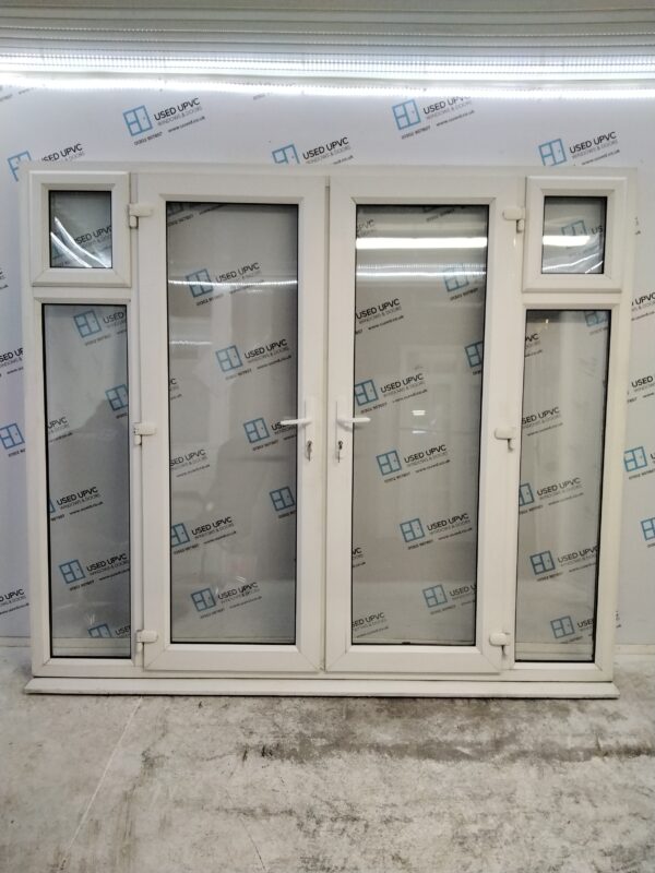 Used White Upvc French Doors and Side Panels 2400mm x 2100mm EA7