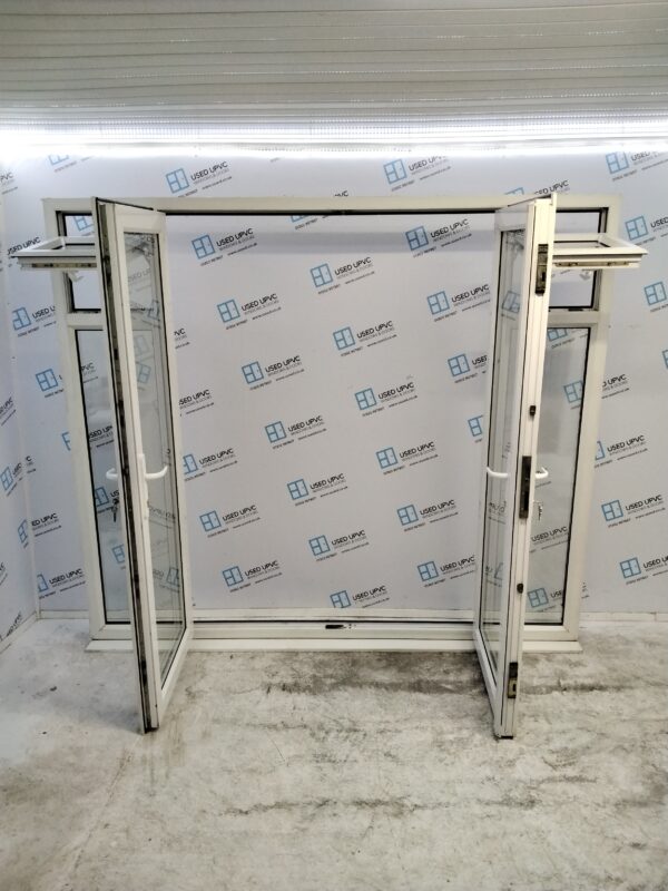 Used White Upvc French Doors and Side Panels 2400mm x 2100mm EA7 - Image 3