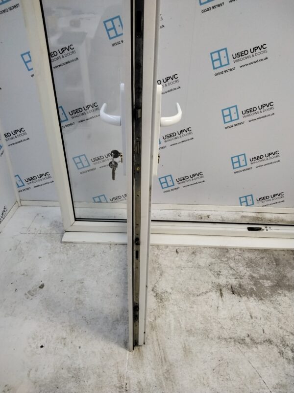 Used White Upvc French Doors and Side Panels 2400mm x 2100mm EA7 - Image 5