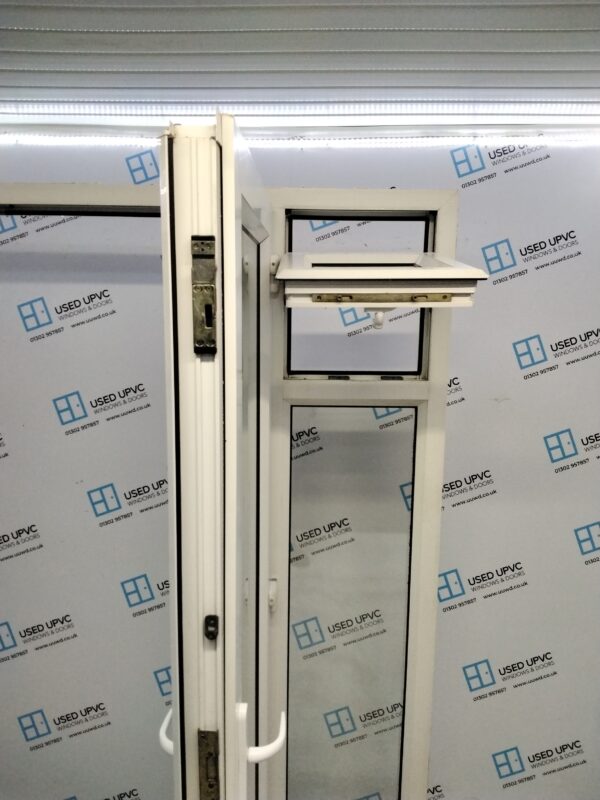 Used White Upvc French Doors and Side Panels 2400mm x 2100mm EA7 - Image 6