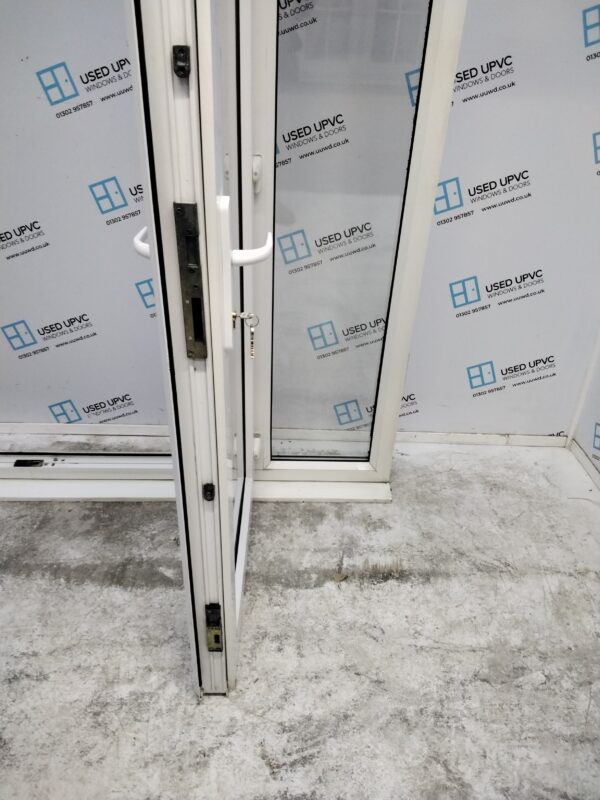 Used White Upvc French Doors and Side Panels 2400mm x 2100mm EA7 - Image 7