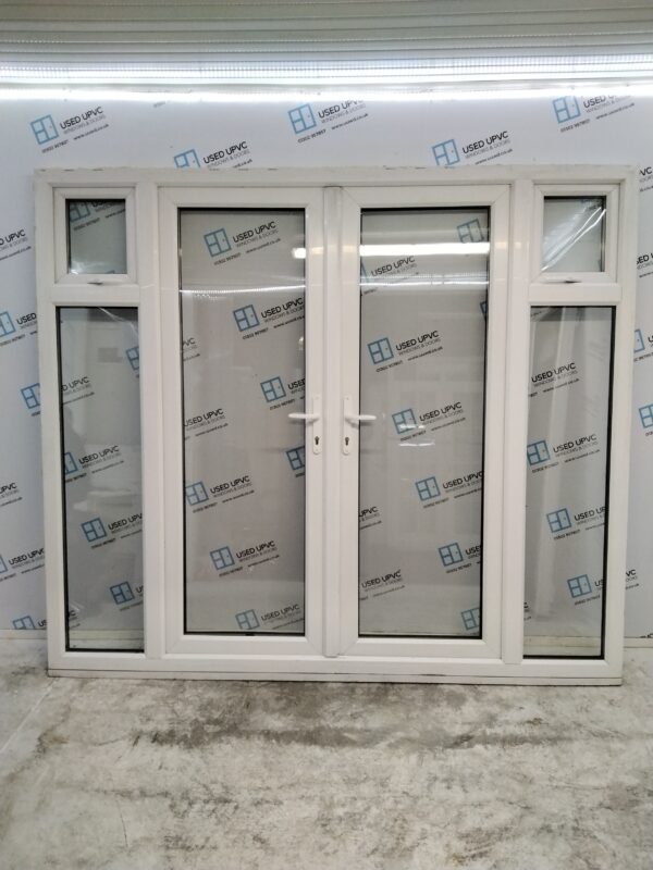 Used White Upvc French Doors and Side Panels 2400mm x 2100mm EA7 - Image 2