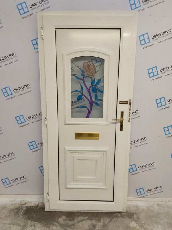Used White Upvc Front Door 920mm x 2080mm (reduce to 900mm) 0677 - Image 2