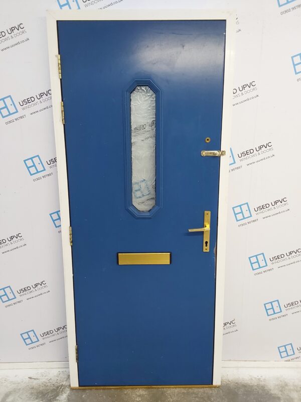 Used Blue Composite Front Door 895mm x 2070mm 0253 - Image 2