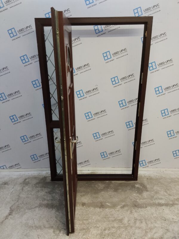 Used Woodgrain Upvc Front Door And Side Panel 1210mm x 2040mm DS055 - Image 3