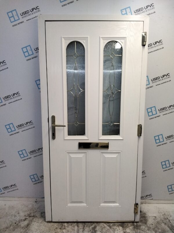 Used Dark Green Composite Front Door 1000mm x 2050mm (Reduce To 985mm) C3D018 - Image 2