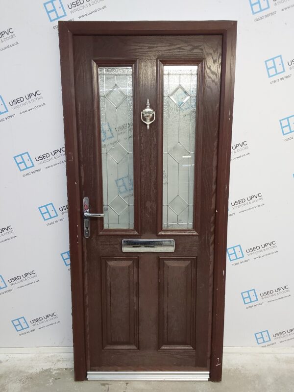 Used Rosewood Composite Front Door 900mm x 2050mm 0451