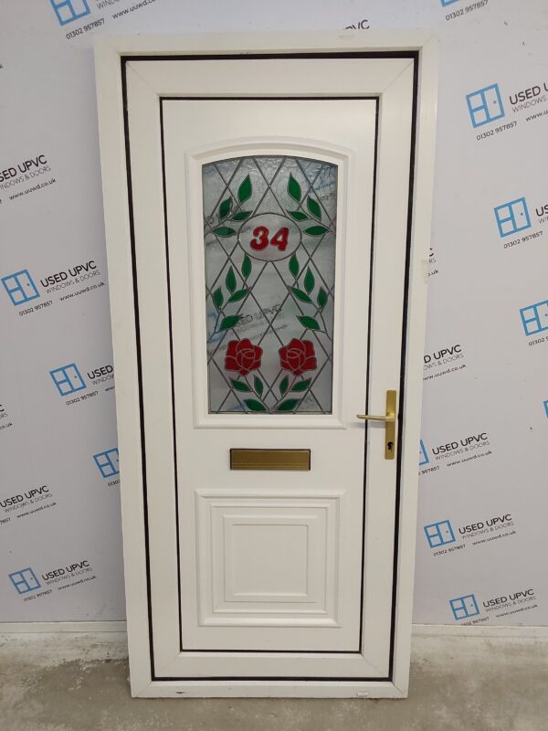 Used White Upvc Front Door 920mm x 2025mm 0334