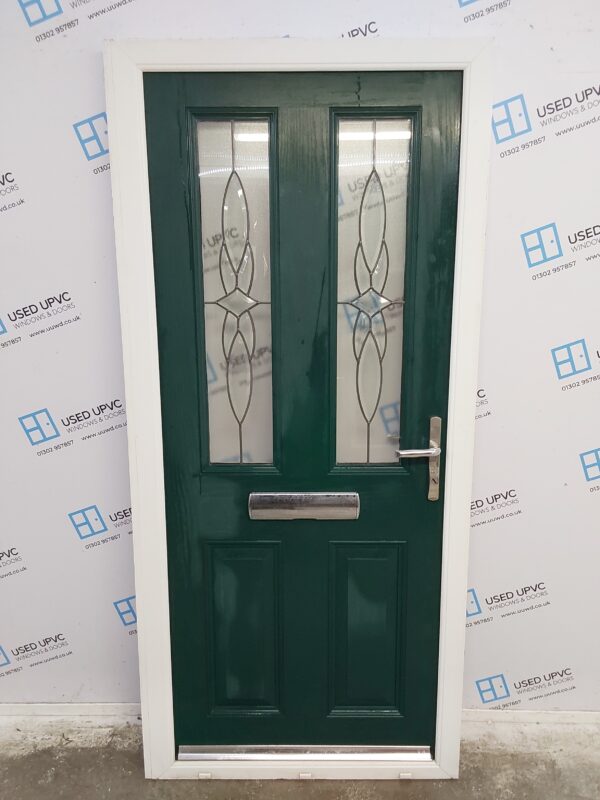 Used Green Composite Front Door 930mm x 2020mm (reduce to 910mm) C1D045