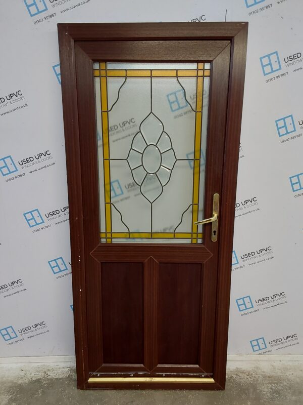 Used Woodgrain Upvc Back Door 890mm x 2015mm C3D013