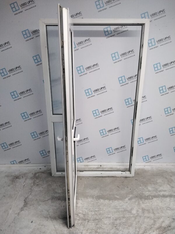 Used White Upvc Front Door And Side Panel 1205mm x 2055mm DS021 - Image 3