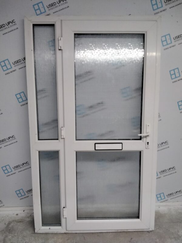 Used White Upvc Front Door And Side Panel 1205mm x 2055mm DS021 - Image 2