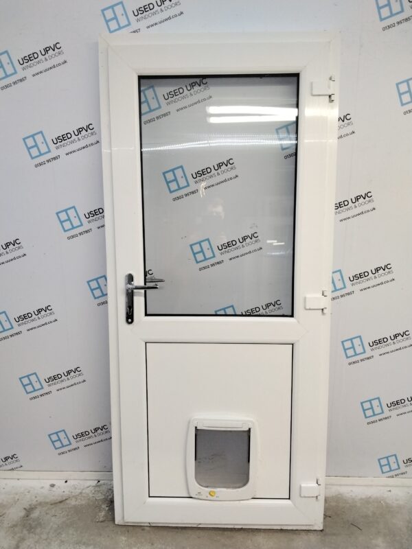 Used White Upvc Back Door 915mm x 2050mm 0141 - Image 2