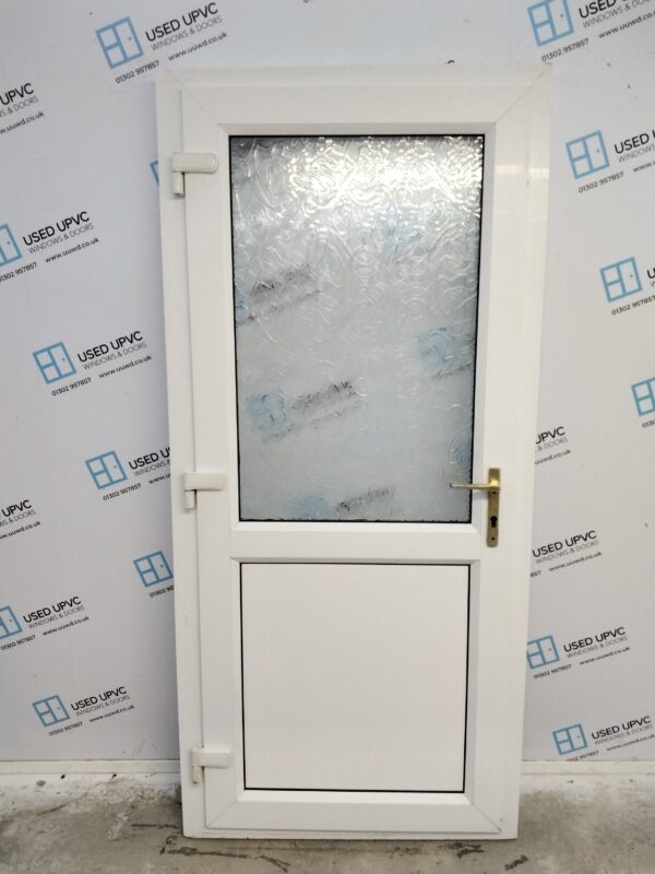 Used White Upvc Back Door 945mm x 2045mm (Reduce To 920mm x 2045mm) 0804 - Image 2