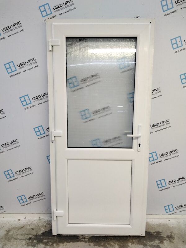 Used White Upvc Back Door 920mm x 2030mm (Reduce To 905mm x 2030mm) C3D010 - Image 2