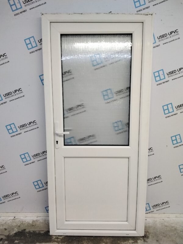 Used White Upvc Back Door 920mm x 2030mm (Reduce To 905mm x 2030mm) C3D010