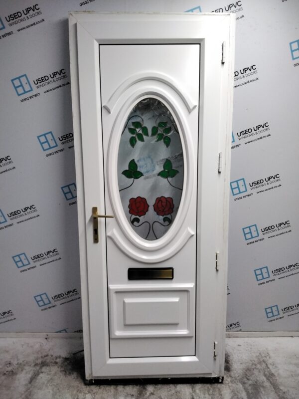 Used White Upvc Front Door 850mm x 2095mm (Reduce To 820mm) 0018 - Image 2