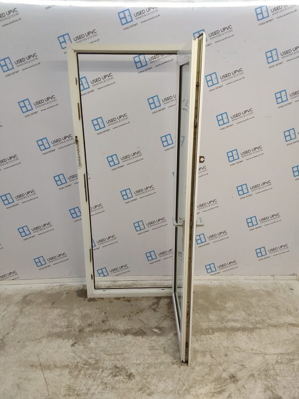 Used White Upvc Full Glass Back Door 845mm x 2050mm (reduce to 825mm) 0425 - Image 3