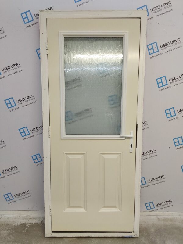 Used White Composite Back Door 940mm x 2140mm (reduce to 930mm x 2130mm) 0818 - Image 2