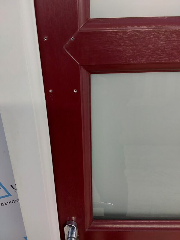 Used burgundy Upvc Back Door 870mm x 2070mm 0732 - Image 4