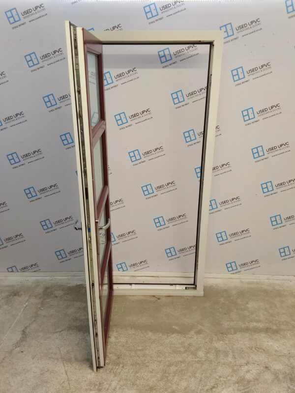 Used burgundy Upvc Back Door 870mm x 2070mm 0732 - Image 3