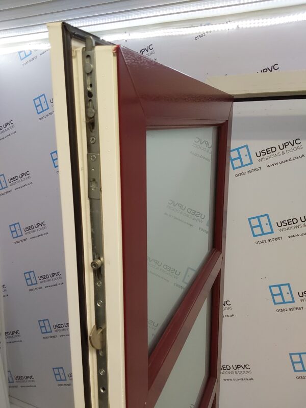 Used burgundy Upvc Back Door 870mm x 2070mm 0732 - Image 5