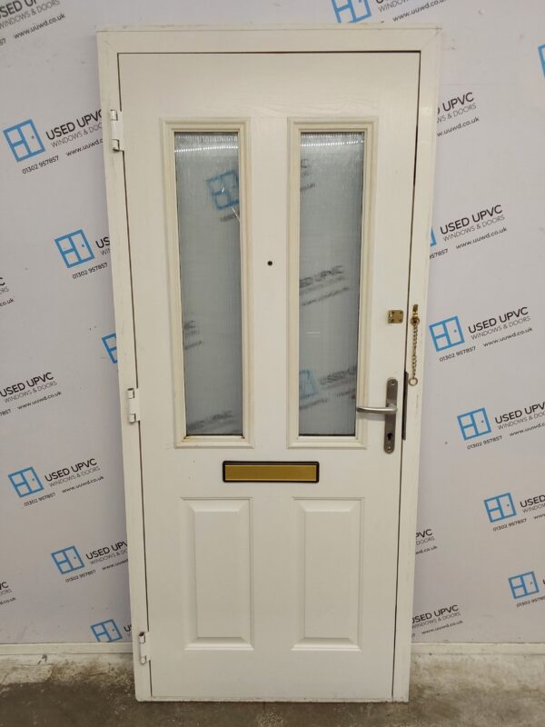 Used White Composite Front Door 920mm x 2090mm (reduce to 2075mm) 0034 - Image 2