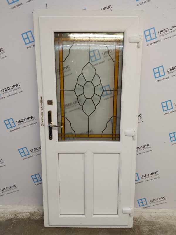 Used Woodgrain Upvc Back Door 890mm x 2015mm C3D013 - Image 2