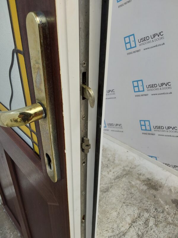 Used Woodgrain Upvc Back Door 890mm x 2015mm C3D013 - Image 7
