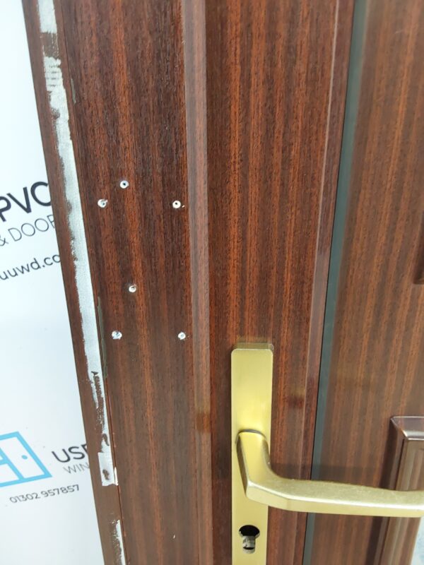 Used Woodgrain Upvc Front Door 900mm x 2055mm (reduce to 880mm) 0089 - Image 4