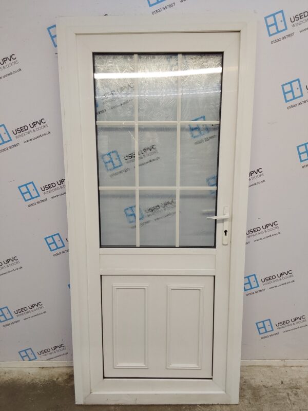 Used White Upvc Back Door 930mm x 2050mm (reduce to 915mm) 0830