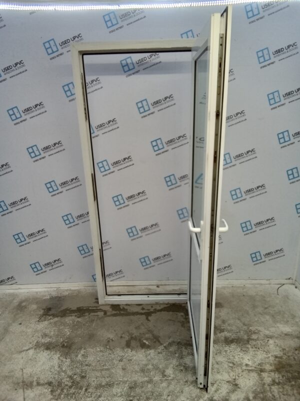 Used White Upvc Back Door 890mm x 2060mm (Reduce To 870mm) C10D49 - Image 3