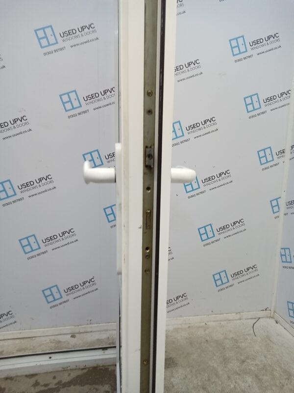 Used White Upvc Back Door 890mm x 2060mm (Reduce To 870mm) C10D49 - Image 5