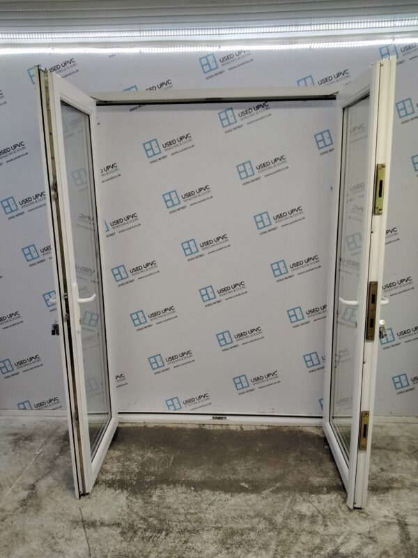 Used White Upvc French Doors 1550mm x 2115mm EA8 - Image 3